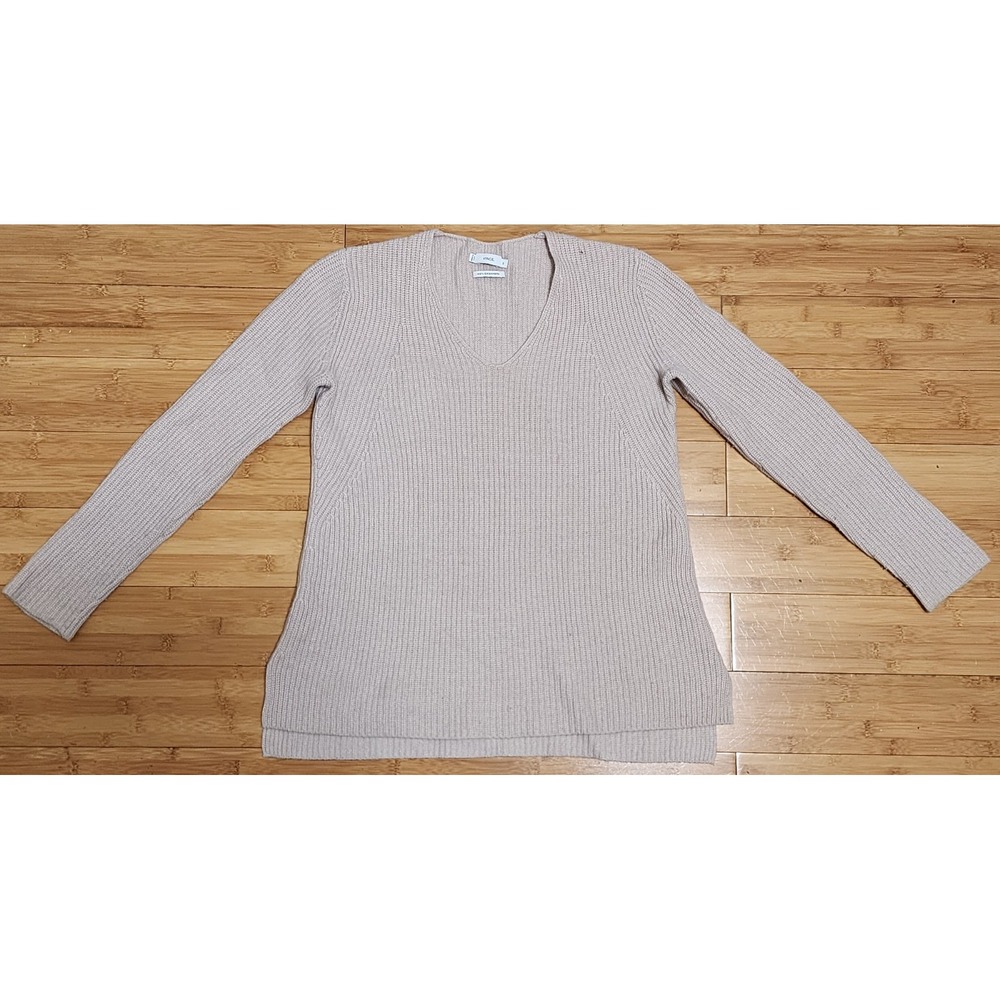 Vince Cashmere Sweater Womens XS Cream V-Neck Fisherman Knit V307876348